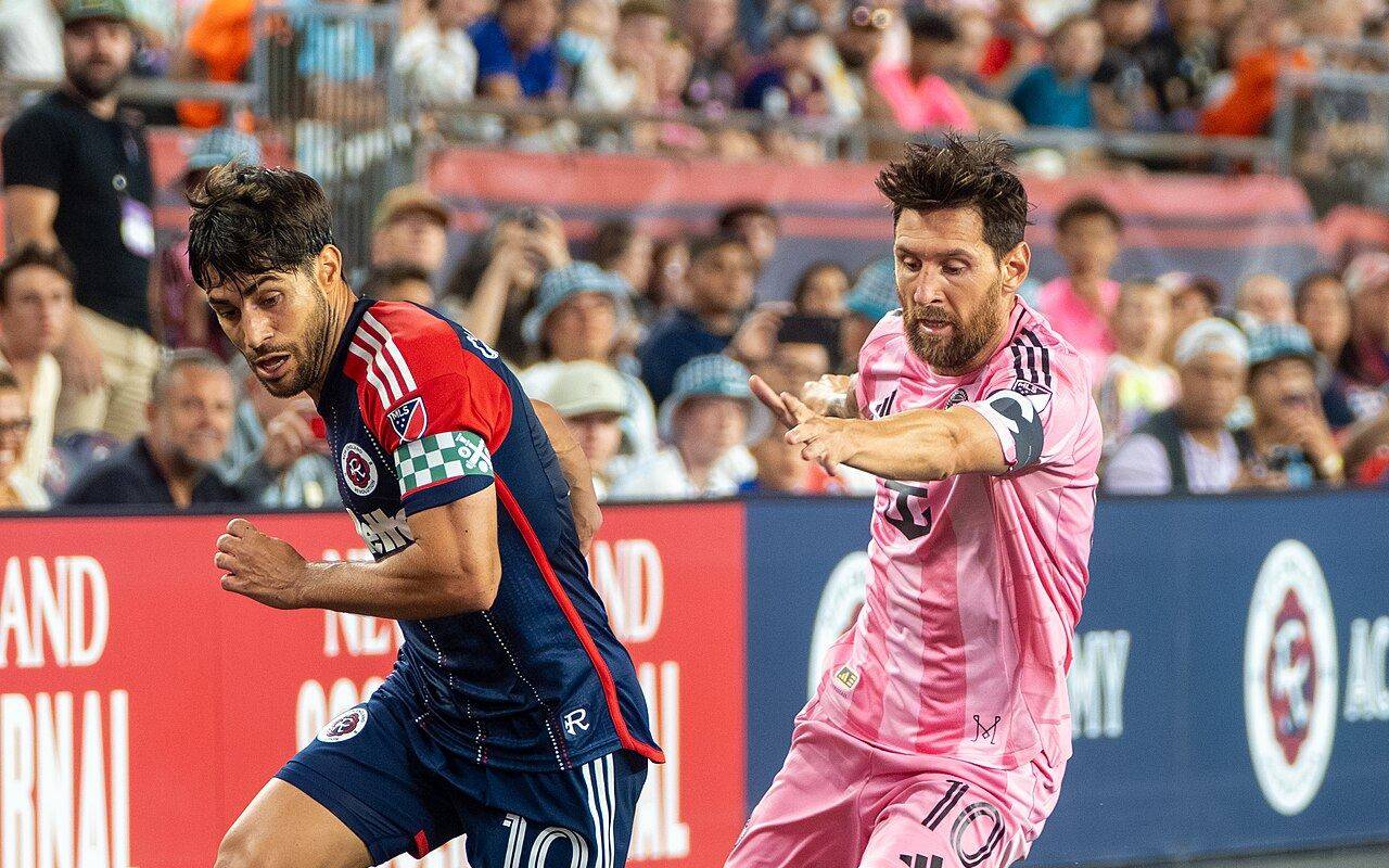 Lionel Messi en un partido de Inter Miami contra New England Revolution
